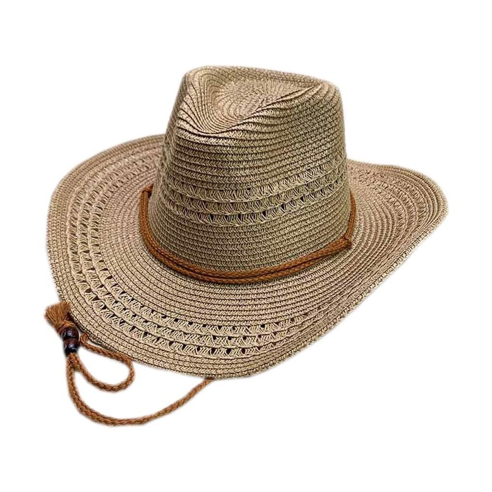 2026 Plain Classic Straw Hat Wide Brim Cowboy Sun Hat Beach Travel Hat Cap